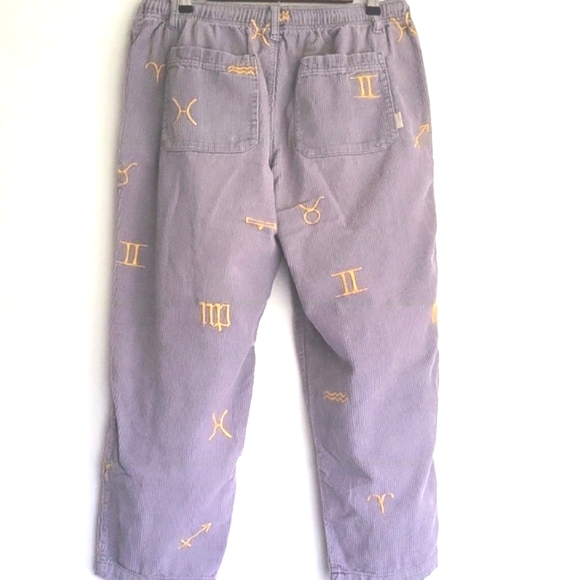 Urban Outfitters Unisex Purple/Lavender and Gold Corduroy Pants W/Zodiac Signs - Picture 5 of 9
